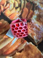 Zsiska roze ring met honingraatpatroon, Sieraden, Tassen en Uiterlijk, Ringen, 18 tot 19, Kunststof, Verzenden, Zo goed als nieuw