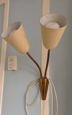Vintage Mid-Century wandlamp met dubbele buigarm, jaren 50, Ophalen of Verzenden, Gebruikt, Metaal