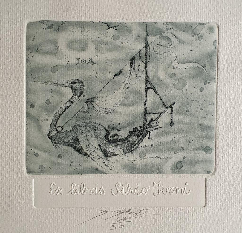 Exlibris / Ex libris G. Fiocchi, Sirene, Antiek en Kunst, Verzenden