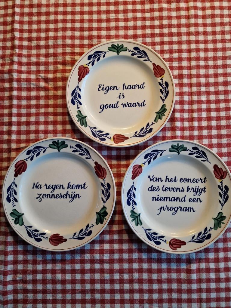 Boerenbont decoratieve borden met spreuken, Antiek en Kunst, Antiek | Wandborden en Tegels, Ophalen