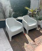 Grijze kunststof tuinstoel (Karwei) met lichte beschadiging, Ophalen, Gebruikt, Kunststof