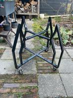 Grill Guru onderstel large met wielen + houten zijtafeltjes, Tuin en Terras, Ophalen, Gebruikt