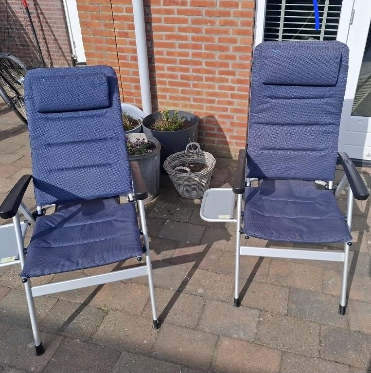 Nette ANWB campingstoelen met zijtafel, Caravans en Kamperen, Ophalen of Verzenden