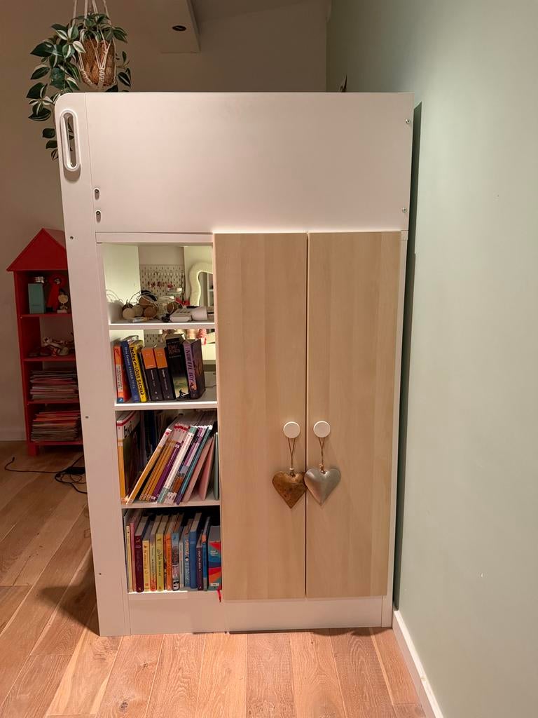 Hoogslaper met bureau en kast, stuva van ikea, 85 tot 100 cm, Gebruikt, Ophalen of Verzenden, Hoogslaper of Stapelbed