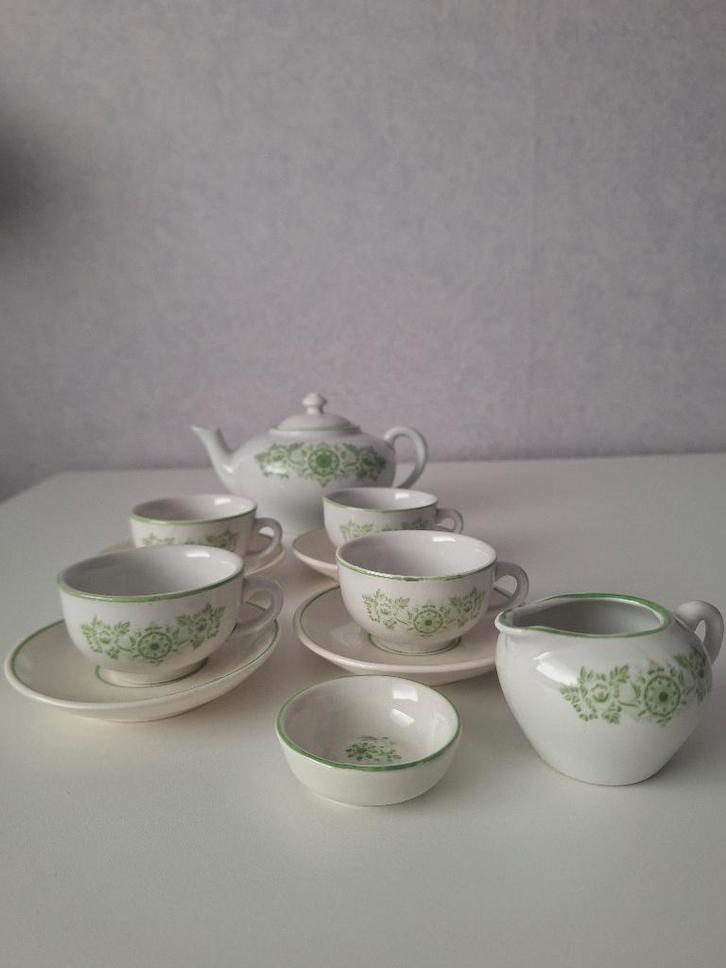 Kahla antiek kinderserviesje Douwe Egberts (compleet), Antiek en Kunst, Antiek | Servies compleet, Ophalen of Verzenden