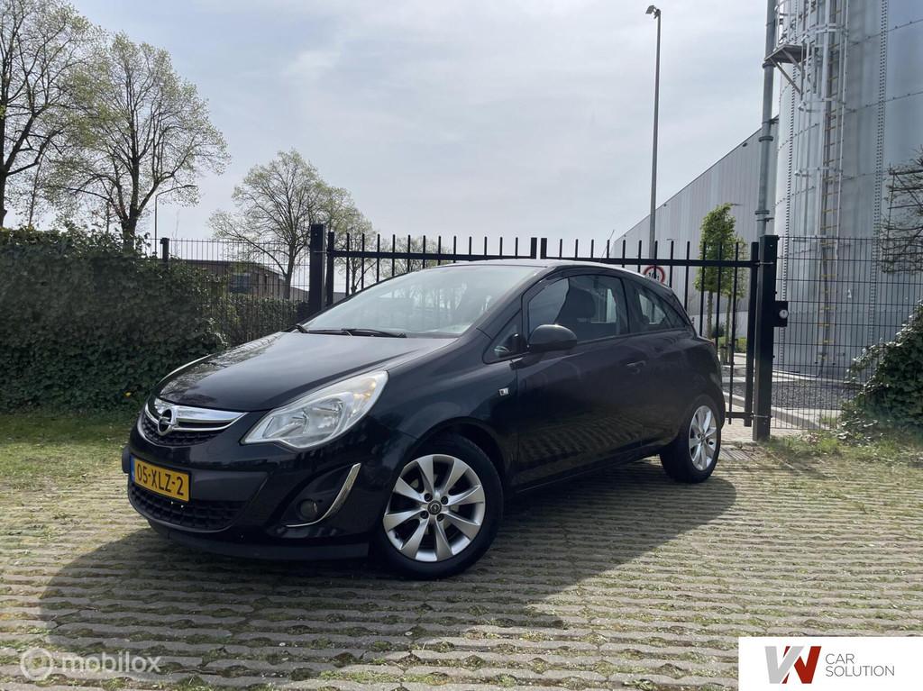 Opel Corsa 1.4-16V Edition NAP AIRCO CRUISE TERKHAAK LEDER, Auto's, Voorwielaandrijving, Euro 5, 101 pk, Zwart