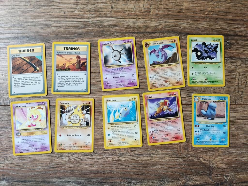 10 Pokémon kaarten - Neo Revelation serie (ook los te koop), Hobby en Vrije tijd, Verzamelkaartspellen | Pokémon, Ophalen of Verzenden