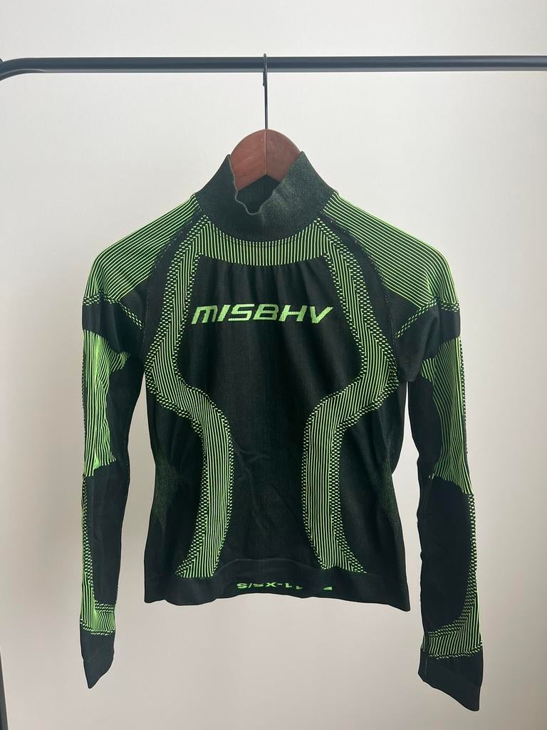 MISBHV Top - groen/zwart - XS/S, Kleding | Dames, Tops, Zwart, Ophalen of Verzenden, Zo goed als nieuw, Lange mouw