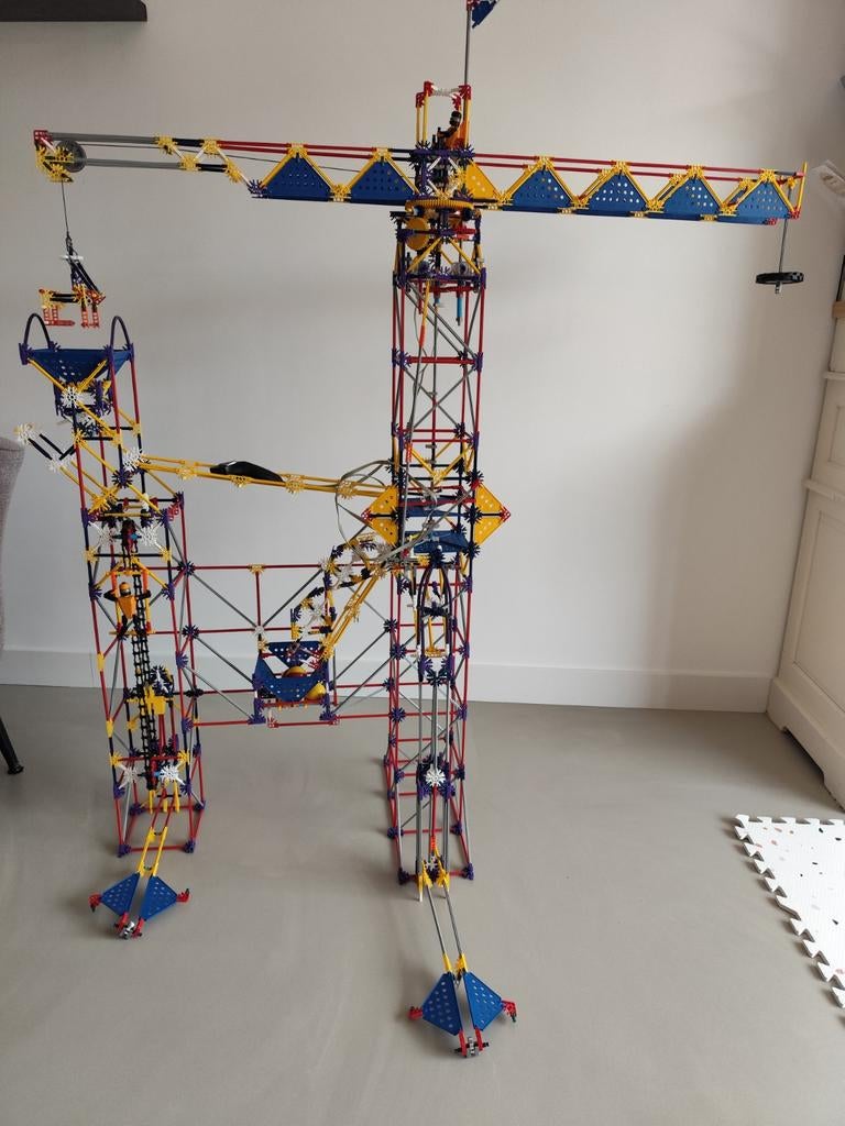 K'nex 160cm hoge set power tower crane compleet met motor, Ophalen of Verzenden, Zo goed als nieuw, K'nex