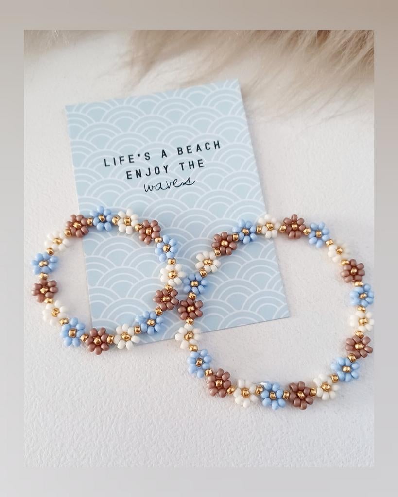 Nieuwe Daisies Bloemen Armbandjes - Miyuki Kralen, Ophalen of Verzenden, Nieuw, Goud, Goud