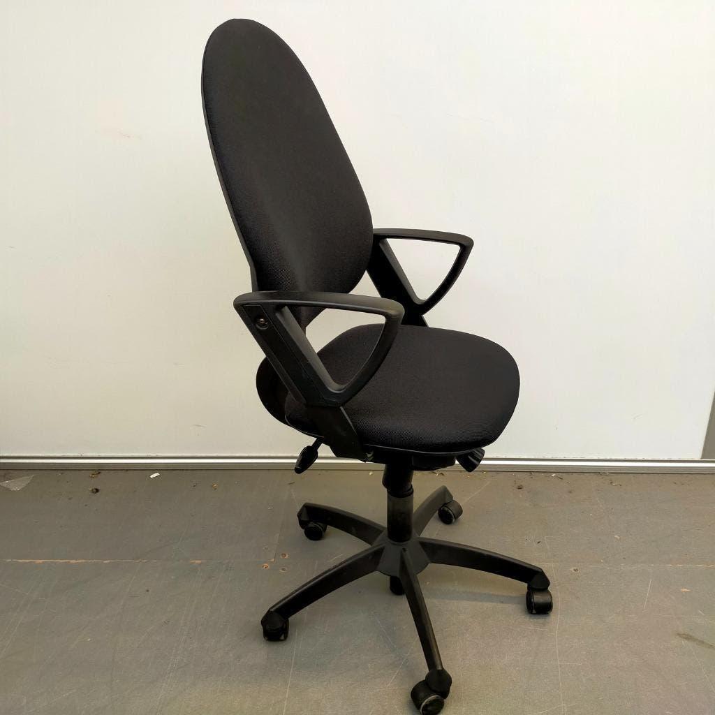 Gispen bureaustoel - nieuwe stof zwart kantoorstoel, Ophalen, Gebruikt, Zwart