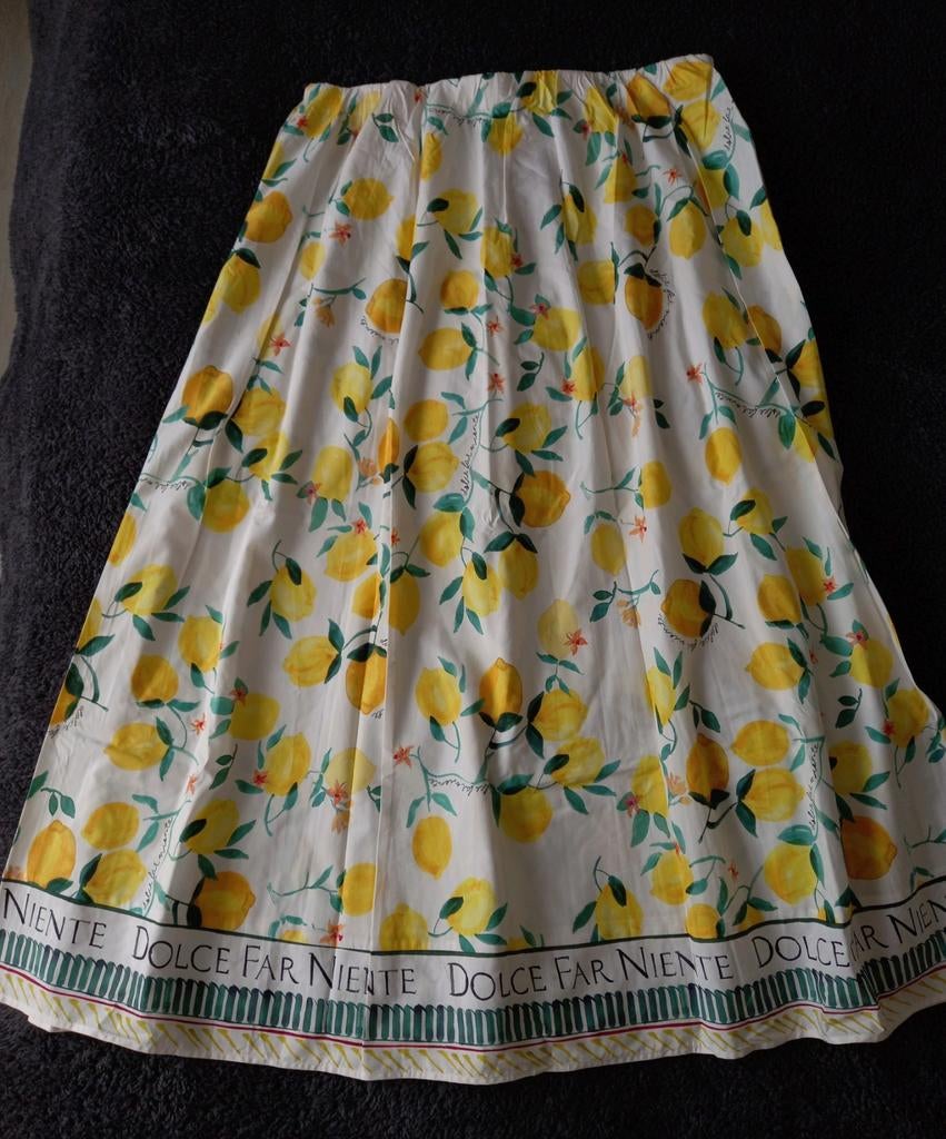 H&M rok met citroenen "Dolce Far Niente" (L), Kleding | Dames, Rokken, H&M, Wit, Maat 42/44 (L), Nieuw