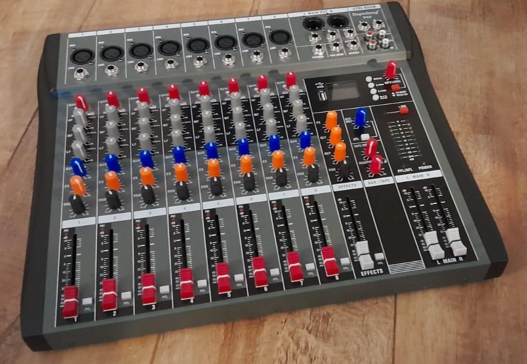 8 kanaals mengpaneel nieuw in doos, Ophalen of Verzenden, Nieuw, 5 tot 10 kanalen, Microfooningang