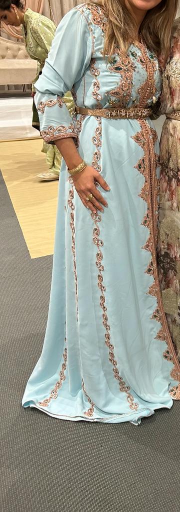 Lichtblauwe 2-delige takshita - ideaal voor bruiloften, Overige typen, Blauw, Ophalen of Verzenden, Maat 36 (S)