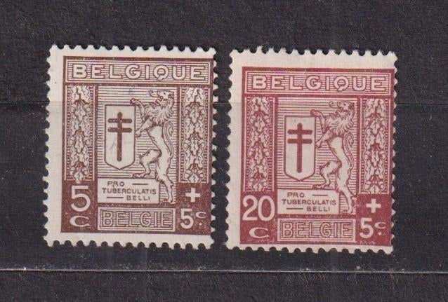 België 1926 Tuberculozebestrijding 2 variëteiten **, Ophalen, Postfris, Postfris