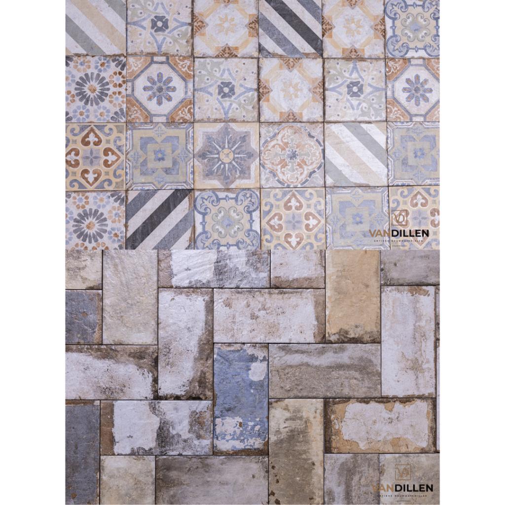 Verouderde vloer - wandtegels met karakter Deco lijn, Keramiek, Nieuw, Ophalen of Verzenden, 20 tot 40 cm