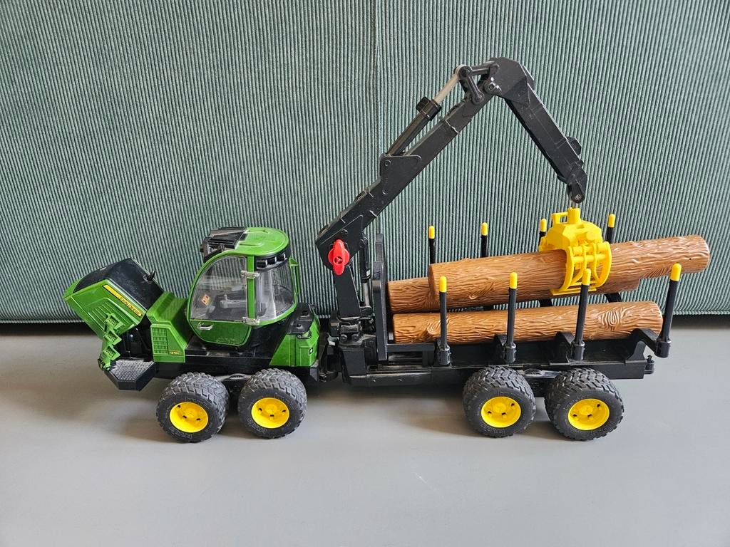 John Deere Speelgoed Bostractor met Houtblokken, Ophalen of Verzenden, Zo goed als nieuw
