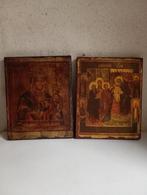 2 oude iconen o.a. Madonna met kind, Ophalen of Verzenden