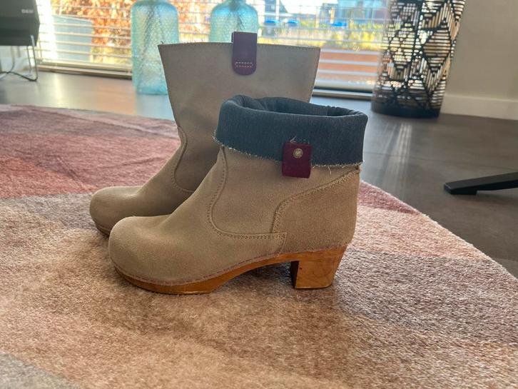 Sanita Clogs Enkellaarsjes - Beige Suède 39, Kleding | Dames, Schoenen, Gedragen, Lage of Enkellaarzen, Beige, Ophalen of Verzenden