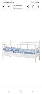 Wit metalen eenpersoonsbed - ikea tromsnes, Gebruikt, 90 cm, Eenpersoons, Wit