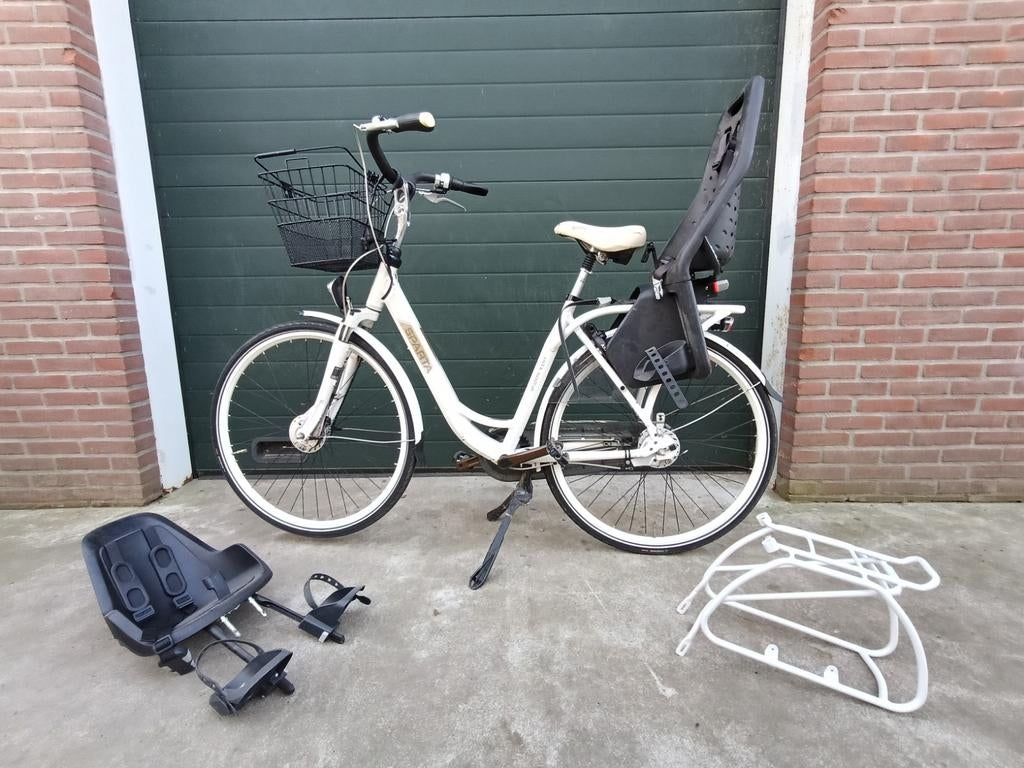 Sparta Amazone 4 Life moederfiets met 2 kinderzitjes en mand, Fietsen en Brommers, Ophalen, 2 zitjes, Mandje, Sparta