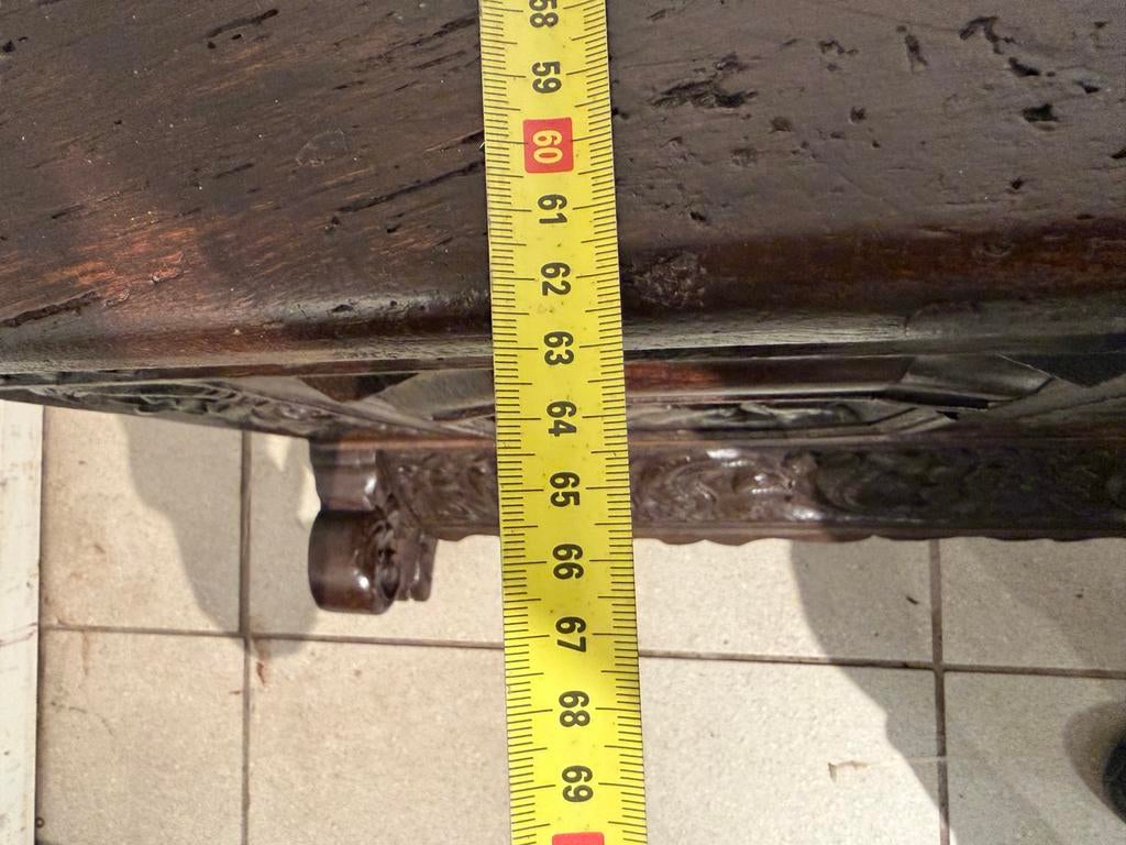 Zeldzame Antieke kist met houtsnijwerk 18 eeuws, Antiek en Kunst, Ophalen