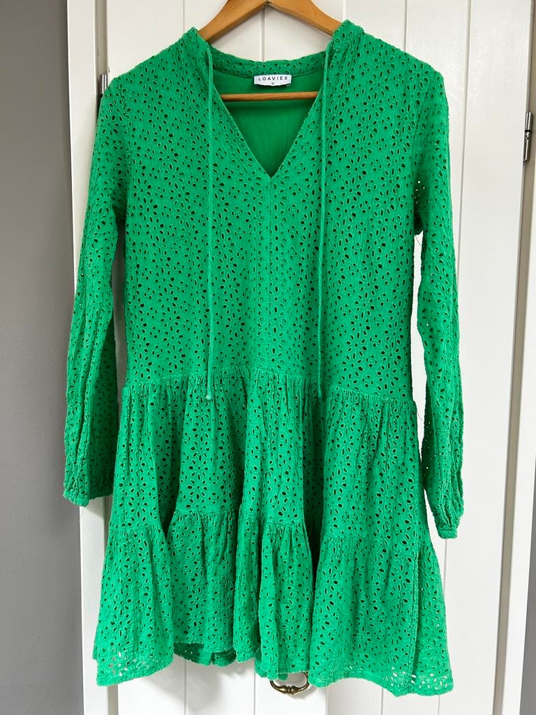 Groene Loavies jurk met lange mouwen, Ophalen of Verzenden, Maat 34 (XS) of kleiner, Gedragen, Boven de knie
