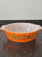 Vintage schaal oranje met groen, Ophalen of Verzenden, Huis en Inrichting