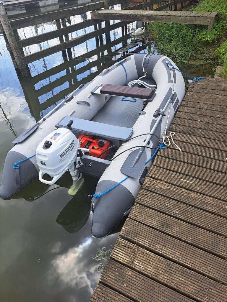 Kewi Rubberboot met Suzuki DF6A en Sunway Galaxy Trailer, Watersport en Boten, Rubberboten, Airdeck, Zo goed als nieuw, Benzine