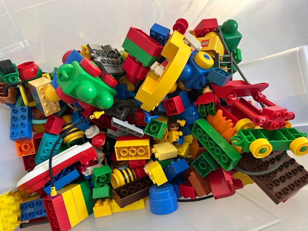 Grote partij Duplo (komt zonder de doos), Ophalen, Inclusief minifiguren, Gebruikt, Duplo