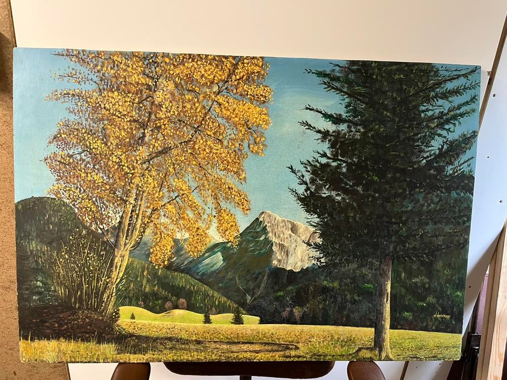 Landschapsschilderij geschilderd door W. Verschoor, Ophalen of Verzenden