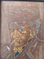 Portret van een zeeuw, olieverf op fluweel - Bert A. Bokkers, Ophalen of Verzenden