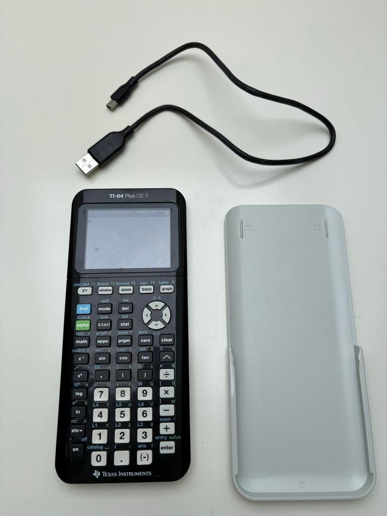 TI-84 Plus CE-T met oplaadkabel, Diversen, Rekenmachines, Zo goed als nieuw, Grafische rekenmachine, Verzenden