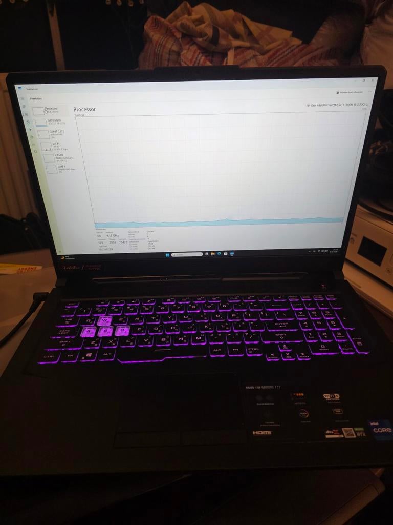 Asus Tuf F17 i7 Pro 11 Gen 24Gb Ram 512Ssd 3060Ti Video Kart, Computers en Software, Windows Laptops, Ophalen, 15 inch, Zo goed als nieuw