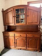 Eiken vitrinekast, Ophalen, Gebruikt, 100 tot 150 cm, Eikenhout