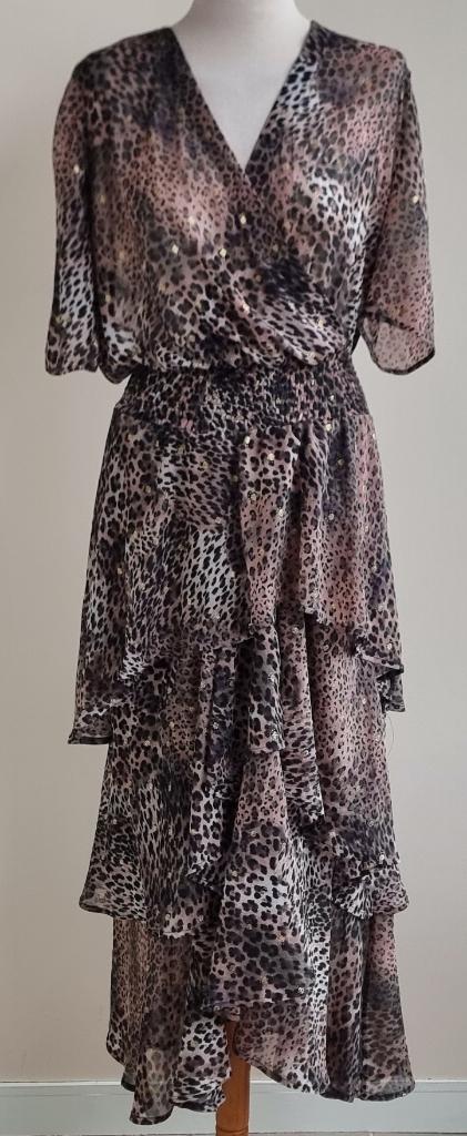 LaDress grijs/roze (Amalia) jurk mt. L, Maat 42/44 (L), Nieuw, Ophalen of Verzenden, LaDress