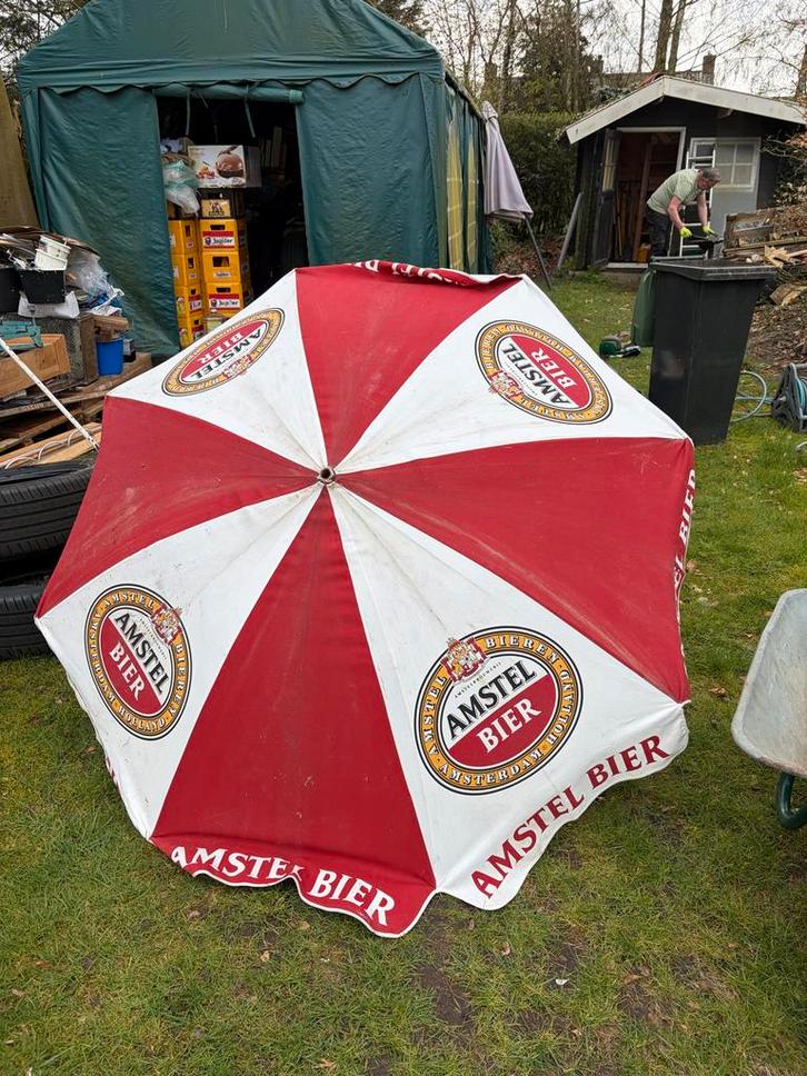Amstel Bier Parasol - Ideaal voor terras of tuin, Tuin en Terras, Parasols, Gebruikt, Stokparasol, 2 tot 3 meter, Ophalen of Verzenden