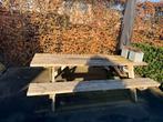 Robuuste houten picknicktafel - 250x160 cm, Tuin en Terras, Ophalen, Gebruikt, Rechthoekig, Hout