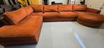 XXXL U-bank cognac/terracotta velvet Oosterbaan Meubels, Ophalen of Verzenden, Zo goed als nieuw