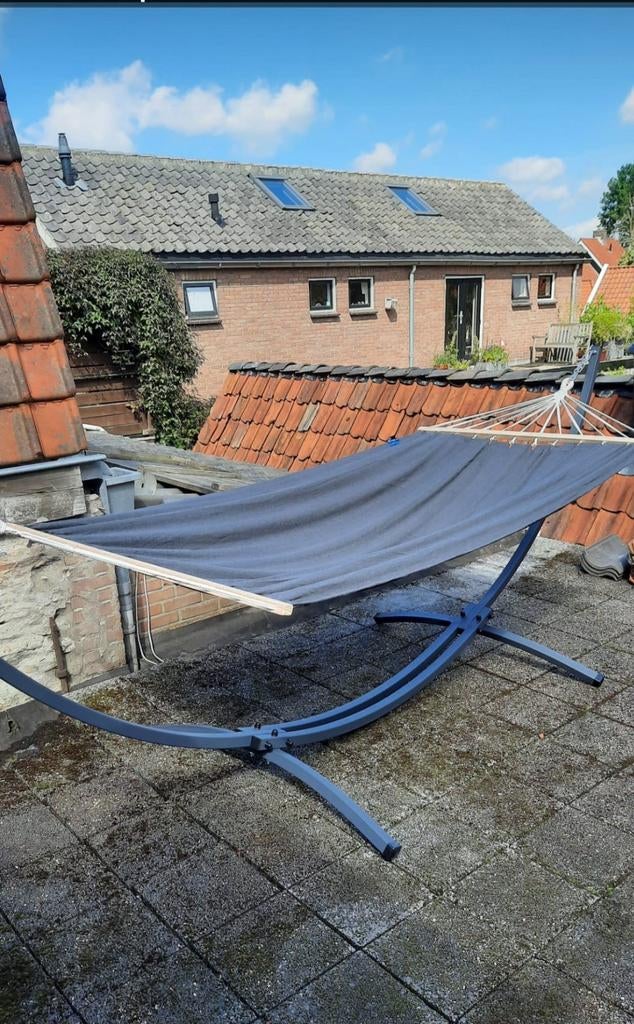 Complete 2-persoons hangmat met standaard - Potenza, Tuin en Terras, Hangmatten, Gebruikt, Meerpersoons, Met standaard, Binnen