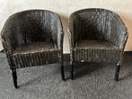 Zwart rieten Loyd Loom stoelen, Huis en Inrichting, Stoelen, Ophalen, Gebruikt, Twee, Zwart