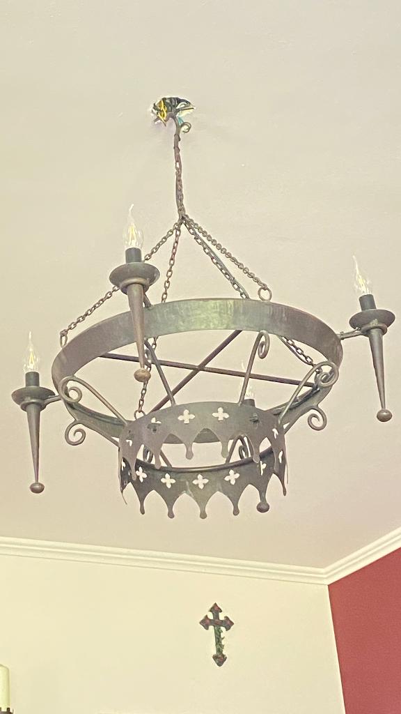 Gothic Hanglamp, Ophalen, Gebruikt, Metaal, 50 tot 75 cm