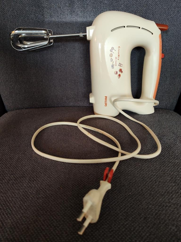 Vintage Philips CreaMix de Luxe HR1530 handmixer, Witgoed en Apparatuur, Keukenmixers, Ophalen of Verzenden, Gebruikt, 3 snelheden of meer