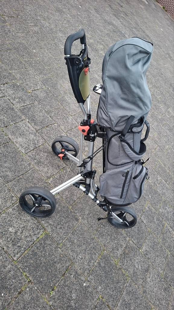FastFold golftrolley 3 wielen, Sport en Fitness, Golf, Ophalen, Gebruikt, Golfkar