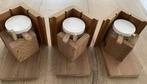 Te koop 3 stuks nieuwe hardhouten pinda pot houders met pot., Ophalen of Verzenden, Nieuw