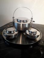 4 DELIG TOPDESIGN RVS KOFFIE / THEESERVIES I.Z.G.STAAT, Ophalen of Verzenden