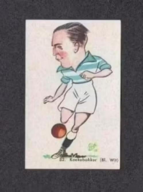 Voetbalplaatje Blauw Wit Amsterdam Piet Koekebakker 1950., Verzamelen, Ophalen of Verzenden, Zo goed als nieuw
