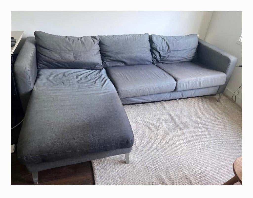 GRATIS Ikea bank 3-zits met chaise longue, Huis en Inrichting, Banken | Bankstellen, Ophalen, Gebruikt, Scandi, 125 tot 150 cm