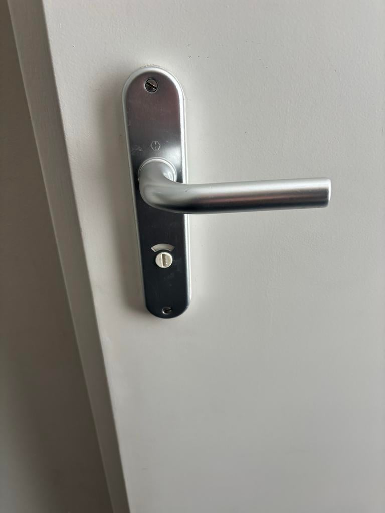 Deurklinken deurbeslag set, Ophalen of Verzenden, Gebruikt, Rvs, Klink of Kruk