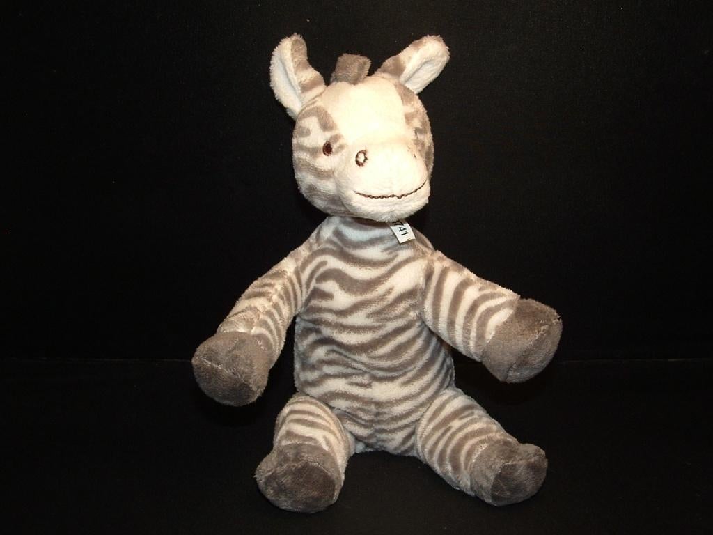 HAPPY HORSE ZEBRA ZOE NR1 VELOURS WIT MET GRIJZE, Kinderen en Baby's, Speelgoed | Knuffels en Pluche, Ophalen of Verzenden, Nieuw